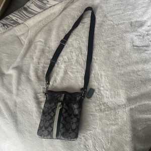 Gray and Black Coach Crossbody
